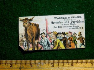 1870s-80s Wagner & Frank, Rochester, NY Livestock Auction Cattle Trade Card F25