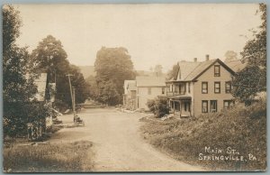 SPRINGVILLE PA MAIN STREET ANTIQUE REAL PHOTO POSTCARD RPPC