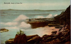 Bermuda Waves At Hungry Bay Vintage Postcard C279