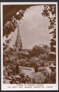 London Postcard - Corner of Spanish Gardens, Derry Roof Gardens, Kensington 1902