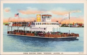 Algiers LA Diesel Electric Ferry 'Westside' Ship Louisiana Unused Postcard H54