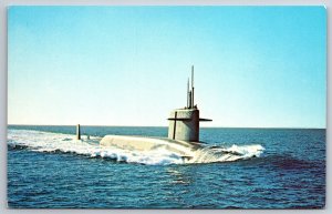 Transportation~USS Thomas A Edison Submarine~Vintage Postcard