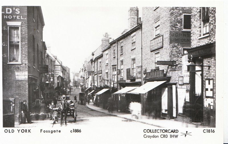 Yorkshire Postcard - Old York - Fossgate c1886 - Pamlin Prints - Ref A4813