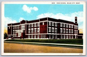 K45/ Miles City Montana Postcard c1930s High School Building 122