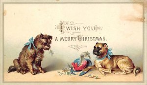 Approx. Size: 2.5 x 4.5 Wish you a Merry Christmas  Late 1800's Tradecard Non  