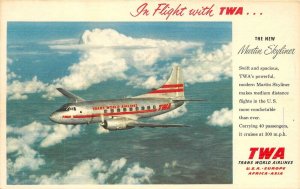 Postcard 1950s Martin Sky liner TWA Airline Advertising 1950s 22-14444