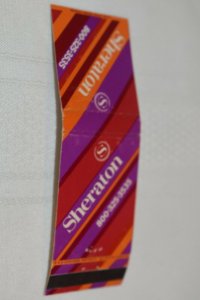 Sheraton Purple and Orange Striped 20 Strike Matchbook Cover