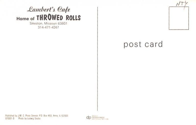 Lambert's Cafe Advertising Unused 