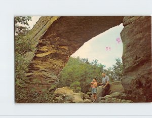 Postcard View of the huge natural stone bridge, Natural Bridge State Park, KY