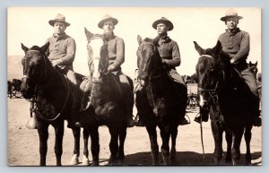 RPPC Men Riding Beautiful Horses Fashion CLASSIC Image ANTIQUE Postcard 1495