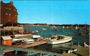 Postcard PIER SCENE Marblehead Massachusetts MA AM8334