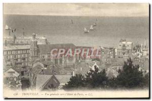 Old Postcard Trouville General view towards the & # 39Hotel of Paris