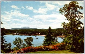 VINTAGE POSTCARD SEAL HARBOR AND BEACH AT MT. DESERT ISLAND MAINE MAILED 1964