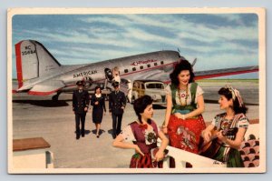 Flights to Mexico Route of the Flagships American Airlines Vintage Postcard 1267