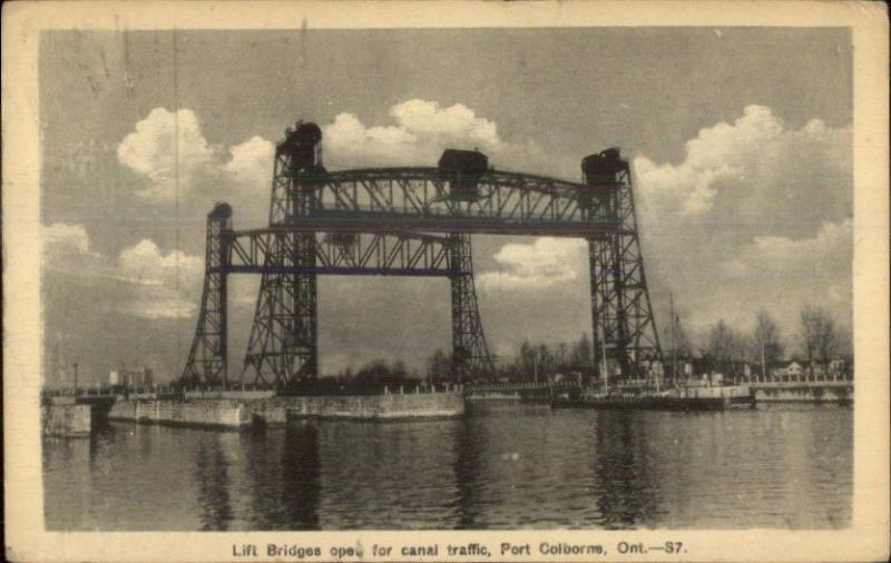 Port Colborne Ontario Lift Bridge Old Postcard