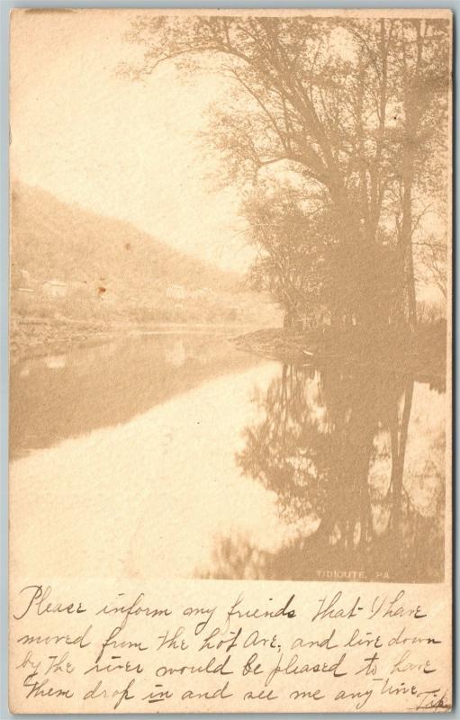 TIDIOUITE WARREN COUNTY PA ANTIQUE 1905 REAL PHOTO POSTCARD RPPC w/ CORK CANCEL