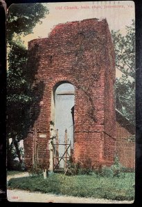 Vintage Postcard 1911 Old Church Tower, Jamestown, Virginia (VA)