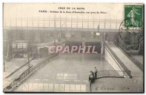 Crue of the Seine Paris Old Postcard Interior of the train station & # 39Aust...