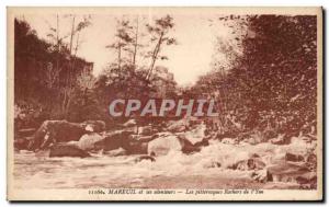 Old Postcard Mareuil and around the picturesque rocks Yon