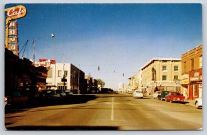 Burley Idaho~Main Street~Oregon Trail~Sprague Sports Shop~Boyd Cafe~1950s Car