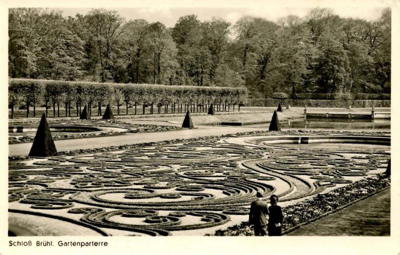 Germany - Bruhl. Formal Gardens at Bruhl Castle    *RPPC