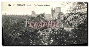 Old Postcard Crozant Overview of Ruins