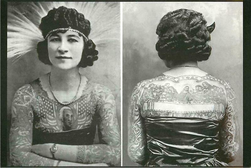 Artoria Gibbons Tattooed Woman Sideshow Freak Modern Tattoo Postcard