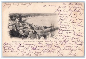 1898 Island of Jersey Saint-Aubin's Bay ND Phot Antique Posted Postcard