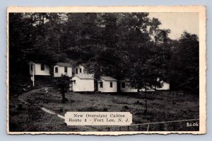 J91/ Fort Lee New Jersey Postcard c1940s New Overnight Cabins  423