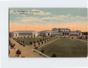 Postcard New Post Office and Union Station Washington DC