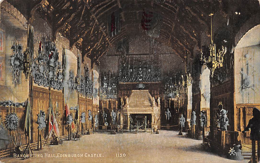 Banqueting Hall Edinburgh Castle Interior View Chateau Schloss Hippostcard