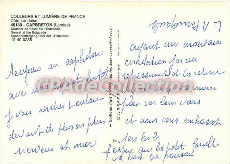 Postcard Modern Capbreton (Landes) Sunset on the Pier