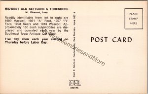 Midwest Old Settlers & Threshers Mt. Pleasant Iowa Postcard PC275