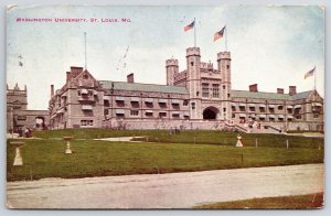 Postcard 1920's Washington University Saint Louis Missouri MO Front View Roadway