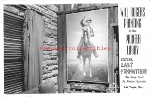 NV, Las Vegas, Nevada, Hotel Last Frontier, Lobby, Will Rogers Painting, RPPC