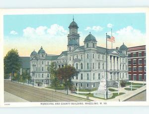 Unused W-Border MUNICIPAL AND COUNTY BUILDING Wheeling West Virginia WV G1177