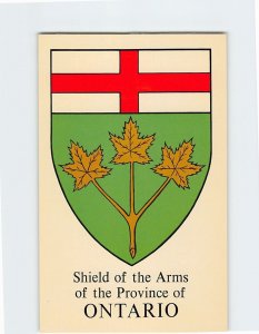 Postcard Shield of the Arms of the Province of Ontario, Canada