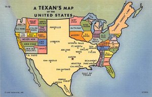 Texan's Map - Comic, Texas TX  