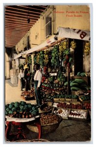 Fruit Stand in Market Havana Cuba UNP DB Postcard I20