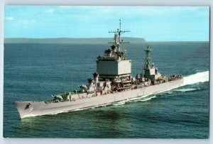 Long Beach California CA Postcard USS Long Beach Nuclear Powered Warship c1960
