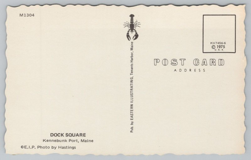 Main Street~Dock Square Kennebunkport Maine~Vintage Postcard 