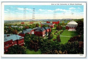 1940 Part Of The University Of Illinois Buildings Campus Champaign IL Postcard