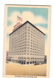 Jackson Mississippi MS Postcard 1930-1950 Edwards Hotel