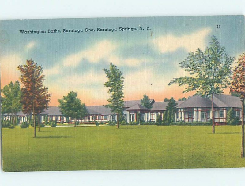 Unused Linen MOTEL SCENE Saratoga Springs New York NY B6719