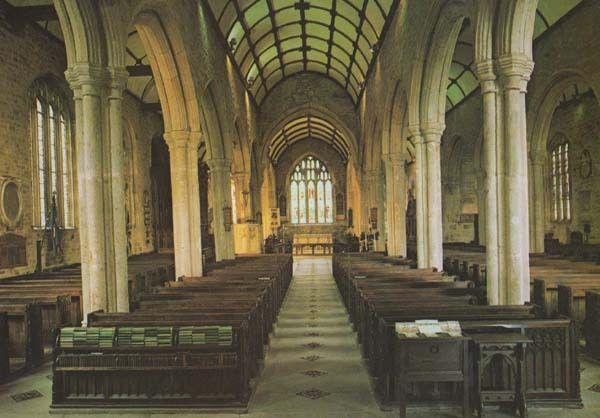 Eustachias Church Interior Devon 1980s Tavistock Postcard