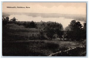 c1950 Hildebrandt's Hills Mountains Lake River Grove Nobleboro Maine ME Postcard