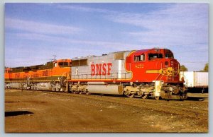 Vintage Railroad Train Locomotive Postcard - Burlington Northern