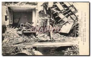 Old Postcard Campaign Noyon Interieur D & # 39A House In Ruins Army