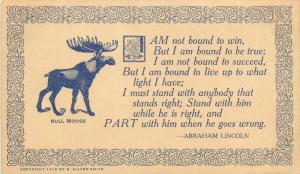 President Roosevelt Campaign Bull Moose Party 1912 by Allard Smith Lincoln quote