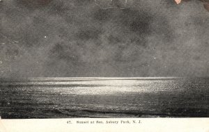 Vintage Postcard 1908 Sunset at Sea Asbury Park New Jersey NJ I & M Ottenheimer